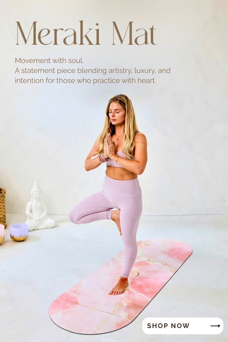 Luxury yoga mat with intricate mandala print, combining sustainability with high-end craftsmanship.