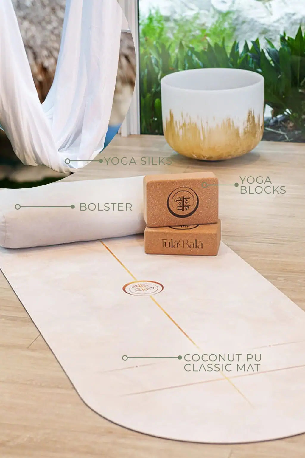 TulaBala Classic Coconut PU luxury yoga mats – eco-friendly, non-slip, and sustainable for a premium practice.