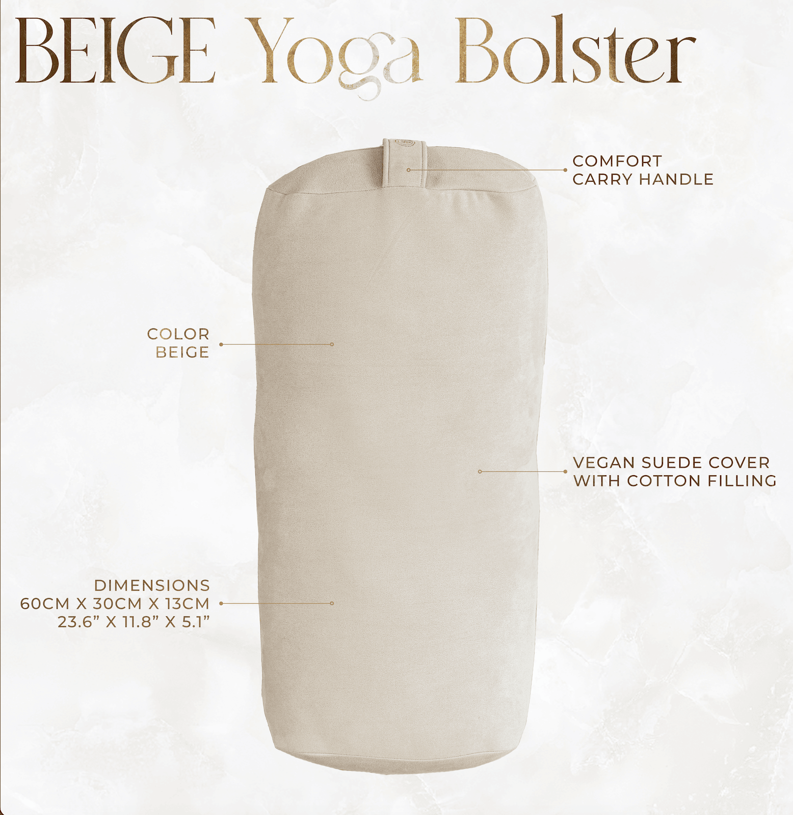 Natural yoga bolster for meditation and relaxation, blending comfort with sustainable style.