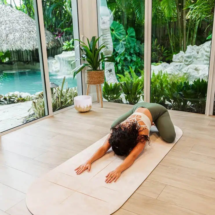 Premium yoga gear featuring sustainable materials and elegant craftsmanship for a refined practice.