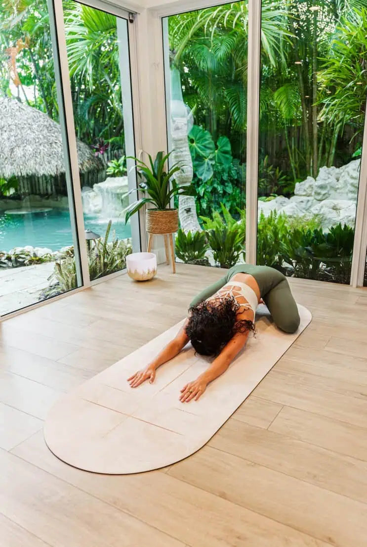 Premium yoga gear featuring sustainable materials and elegant craftsmanship for a refined practice.