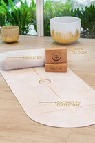 Classic Coconut PU yoga mat set featuring a high-grip, moisture-responsive surface designed for stability, durability, and enhanced performance during any yoga practice.