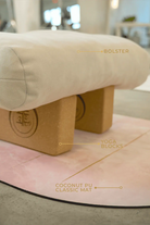 Meraki premium yoga mat set with an aesthetic pattern and high-traction grip, ideal for hot yoga, vinyasa flow, and everyday studio or home sessions.