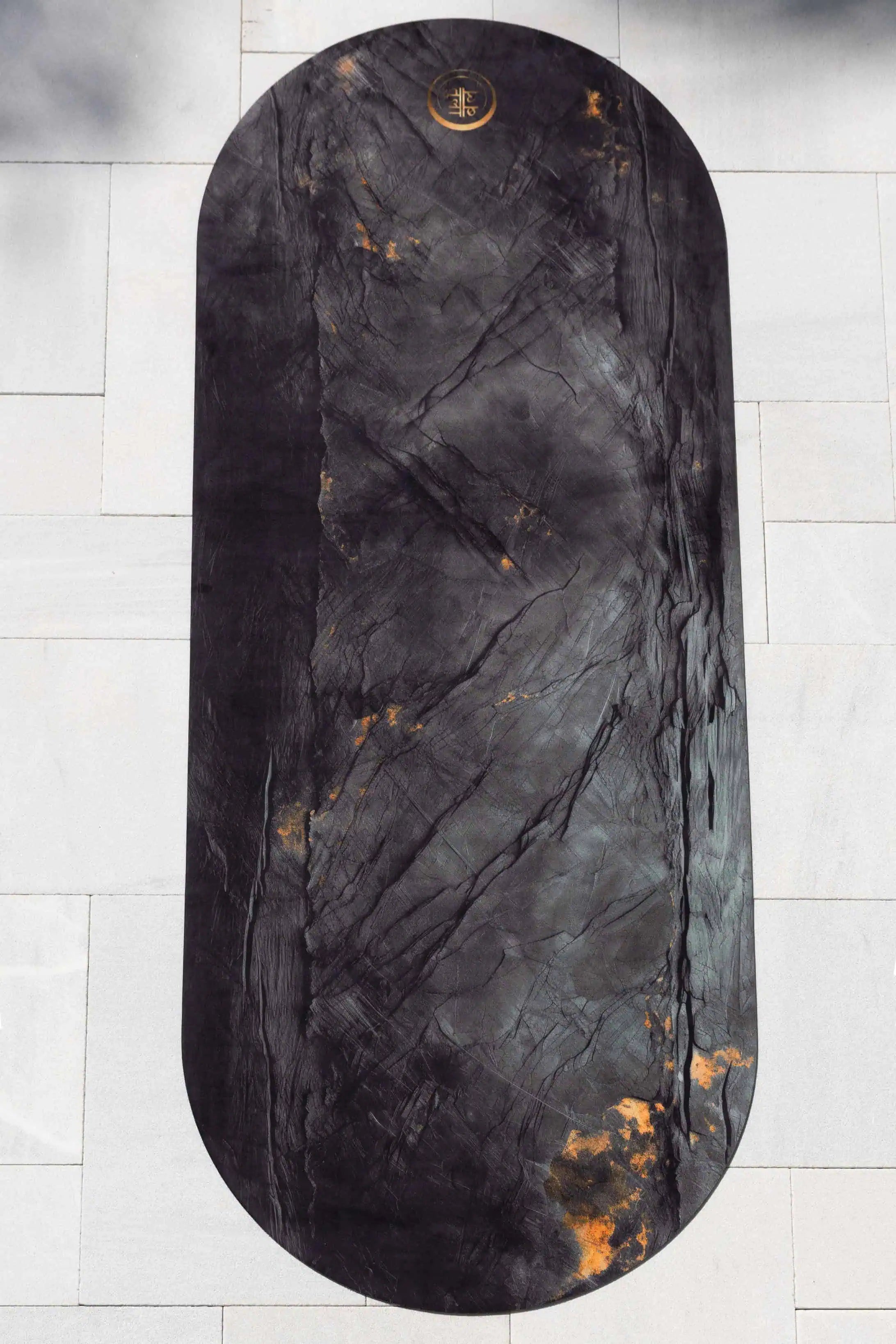 High end yoga mat made from suede material, offering sustainable comfort and non toxic performance.