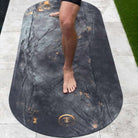 Sustainable suede yoga mat with premium non-slip texture and high-end craftsmanship.