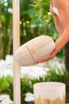Luxury yoga accessory made with sustainable materials, perfect for restorative practice.