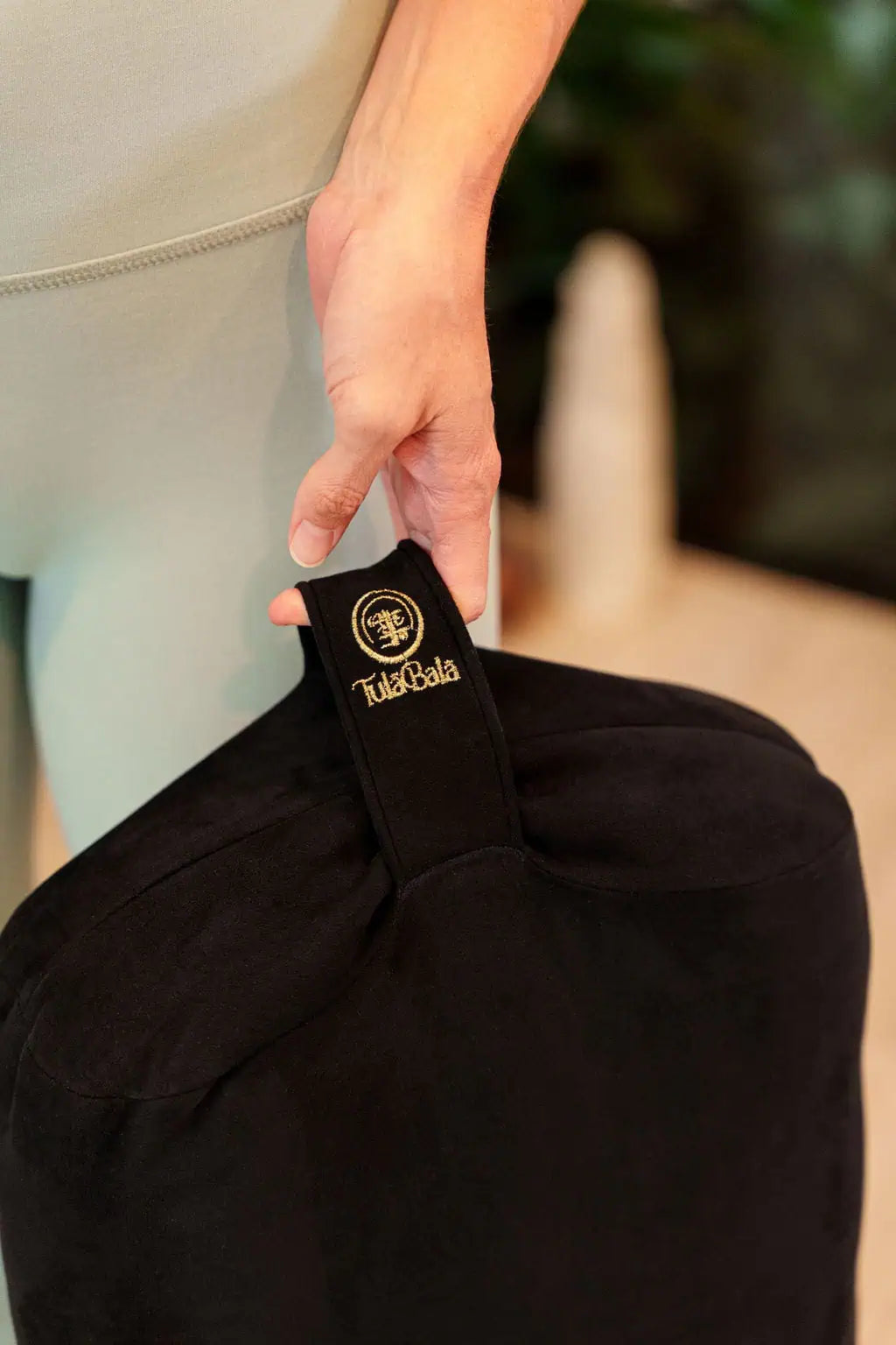 Premium yoga gear accentuating luxury texture and eco-conscious construction.