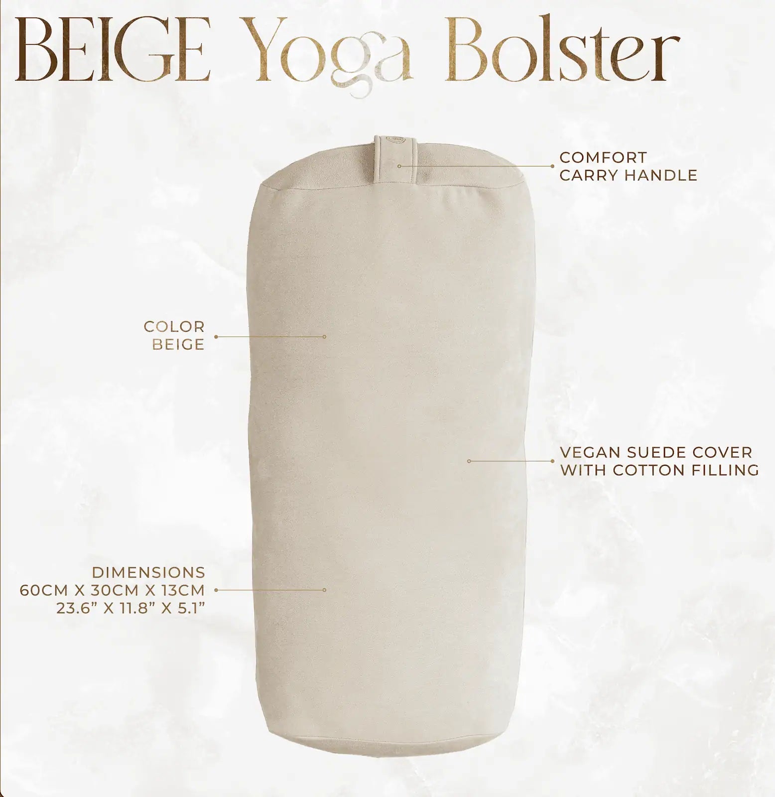 Natural yoga bolster for meditation and relaxation, blending comfort with sustainable style.