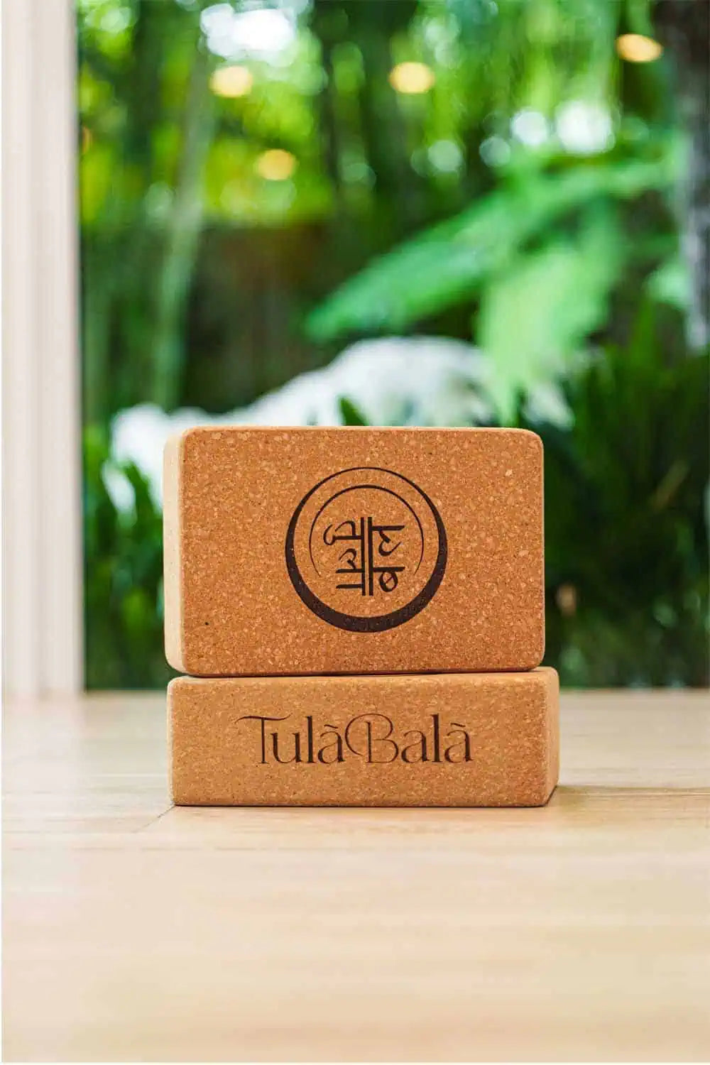 Eco friendly yoga block crafted from durable cork for stability and balance during poses.