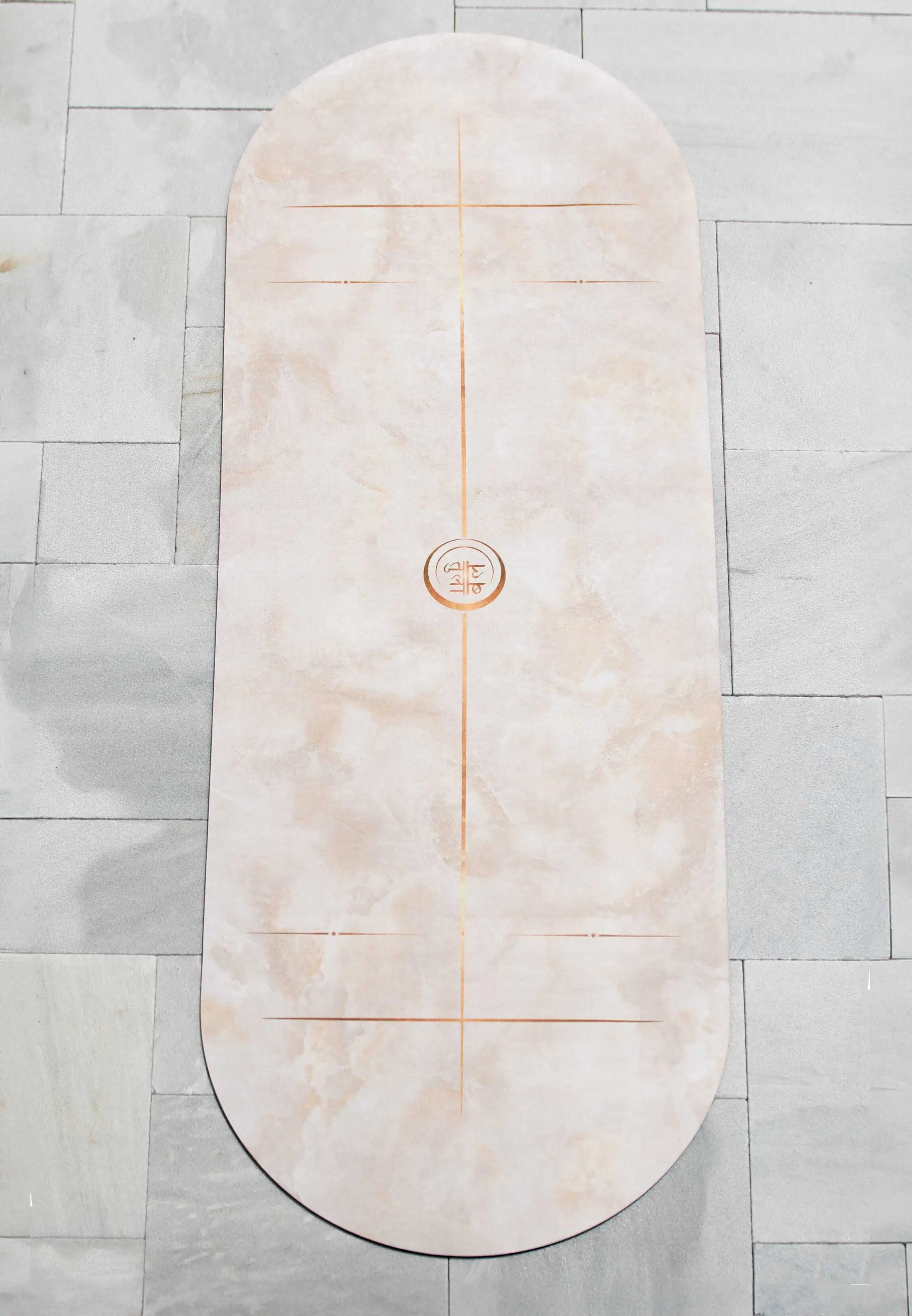 Eco friendly yoga mat made with natural suede surface for balance and comfort.