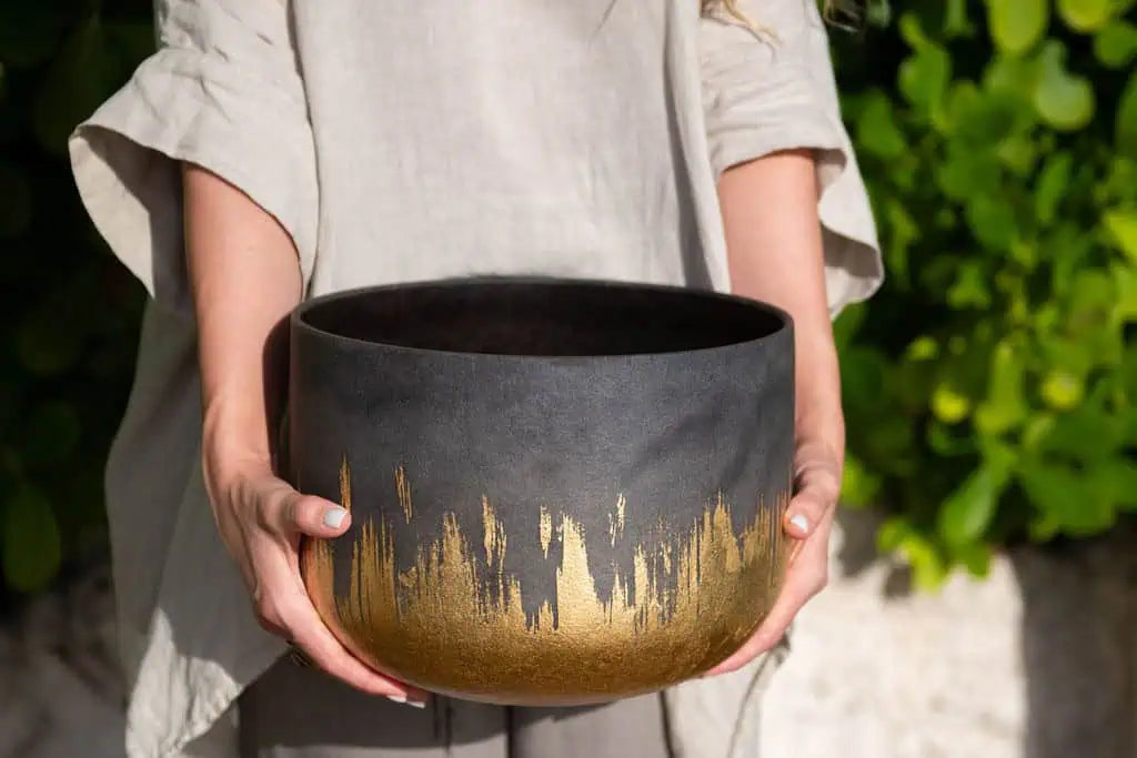 Banner featuring premium sound bowls used for meditation, sound healing, and relaxation, showcasing a calming aesthetic for wellness practice.