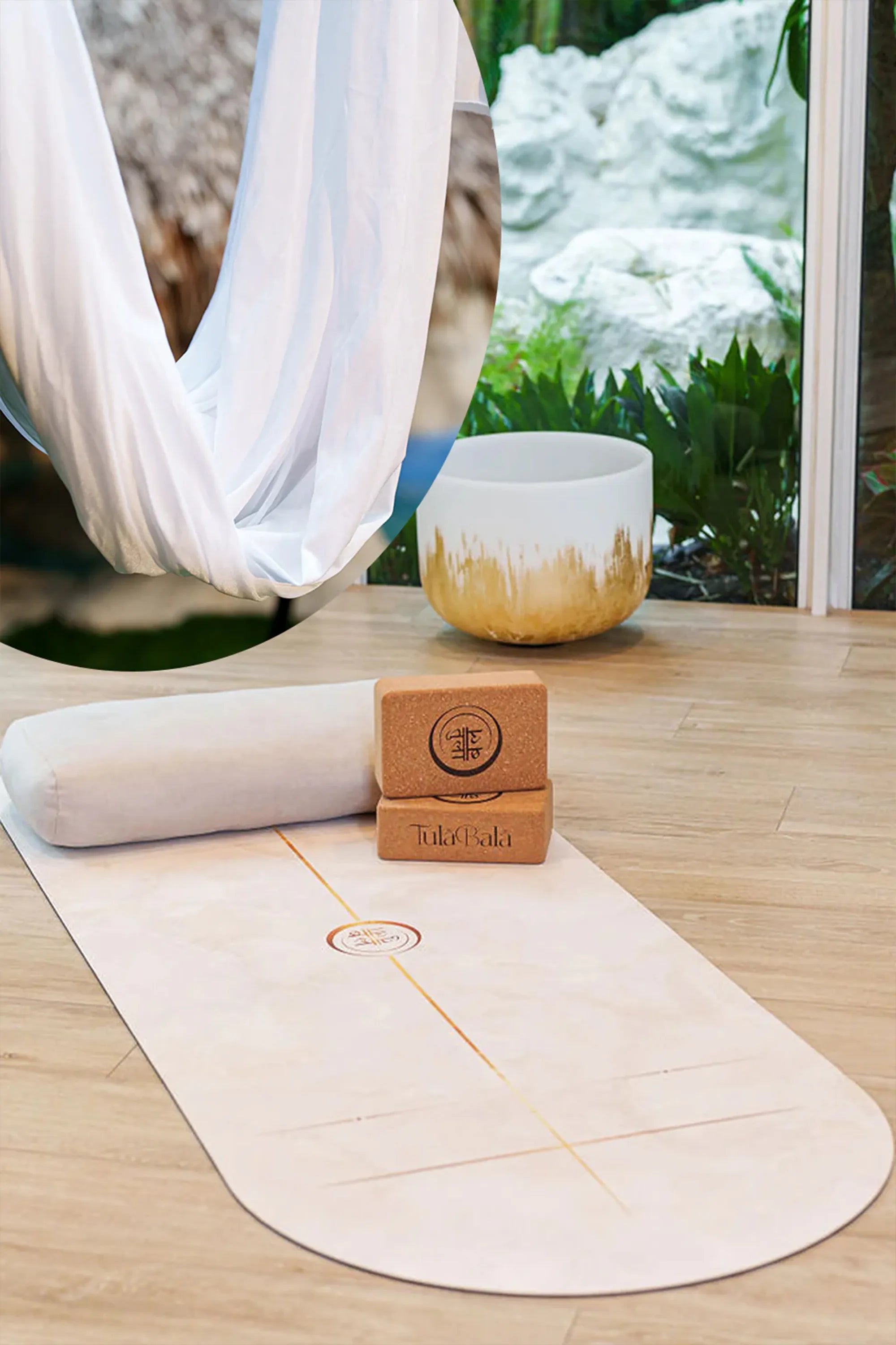 Align & Fly Classic Curved Yoga Mat set - Coconut PU - Luxurious