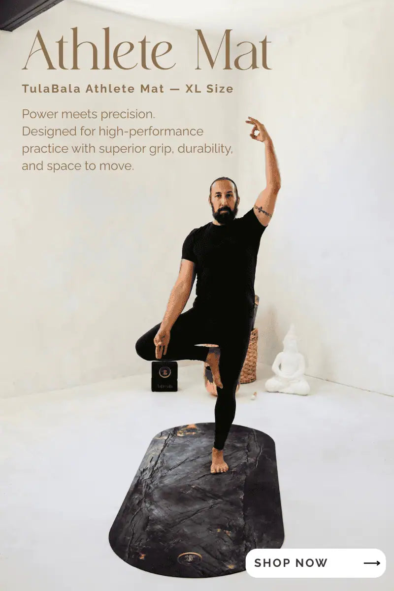 High end yoga mat engineered for durability and comfort, made from natural materials with a sustainable finish.