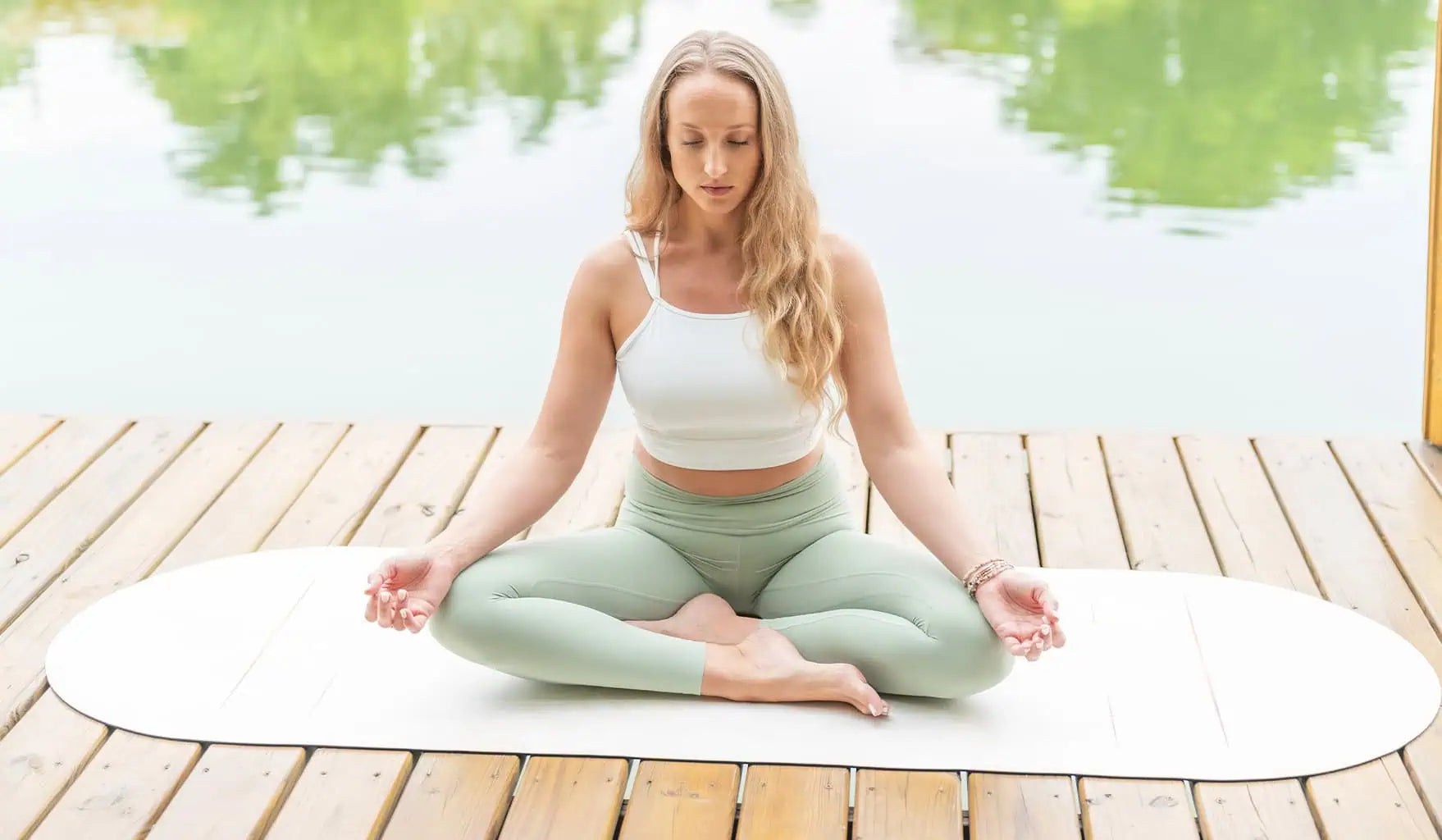 Eco friendly yoga mat with luxury texture, made from natural materials for mindful movement.